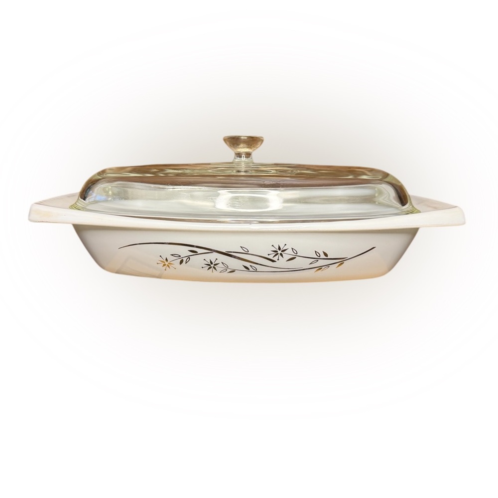 Vintage Pyrex Golden Honeysuckle Casserole Dish